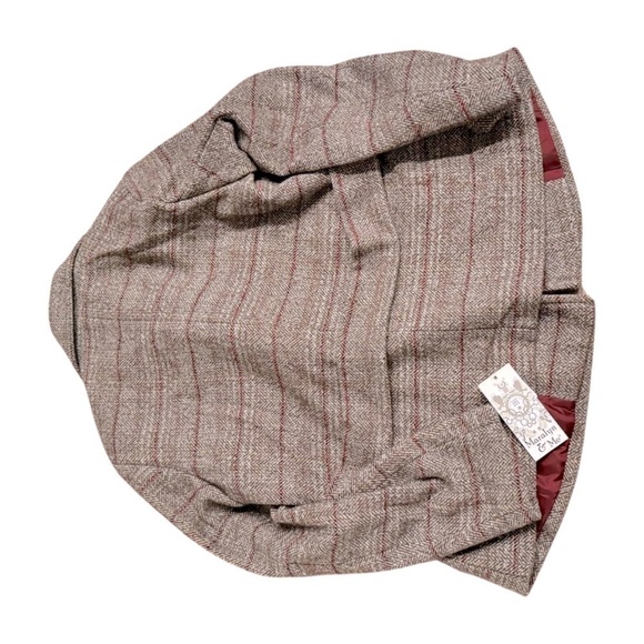 Maralyn Me Juniors Notched-Collar Double-Breasted Peacoat Brown Red Plaid XL - Picture 12 of 12